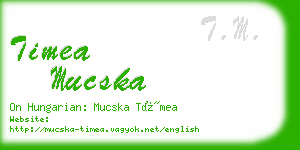 timea mucska business card